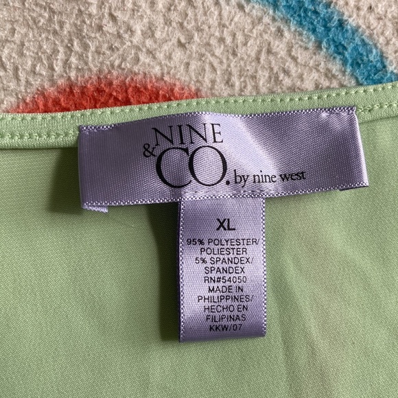 Nine & Co. by Nine West Green Sleeveless Blouse Size XL - Picture 3 of 3